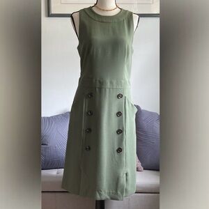 NWT BANANA REPUBLIC Light Olive Green Sheath, Sleeveless in Size Tall 10